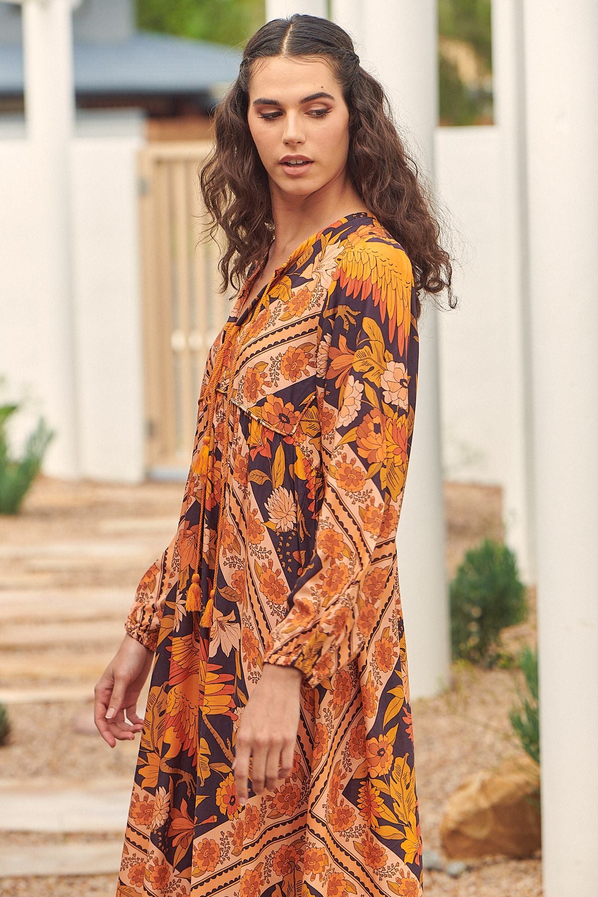 Jaase Autumn Glory Print Penelope Midi Kleid Jaase Australia