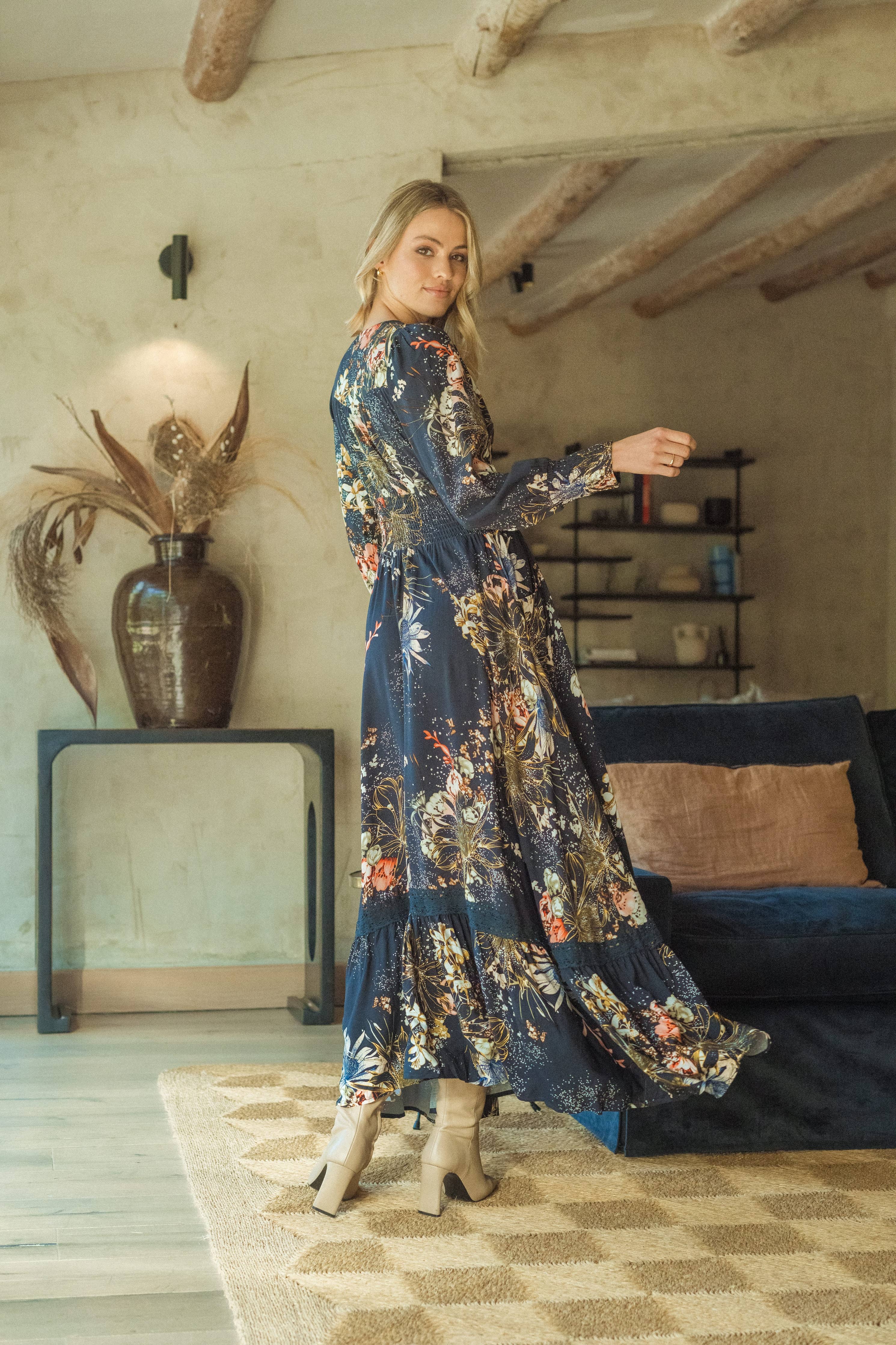 SABRINA MAXIKLEID MIT BLUMENBOMBEN-PRINT Jaase