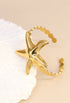 Star Bay – Vergoldeter Edelstahl-Armreif mit Seestern-Design, offen & größenverstellbar, maritimer Sommerlook