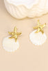 Seaside Glow – Ohrstecker mit 18K vergoldetem Seestern & Resinmuschel in Perlmutt-Optik, maritimer Boho-Look