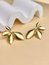Goldene Ohrstecker in Blattform, Edelstahl 18K vergoldet, eleganter Boho-Schmuck, zeitloser Schmuck für Damen
