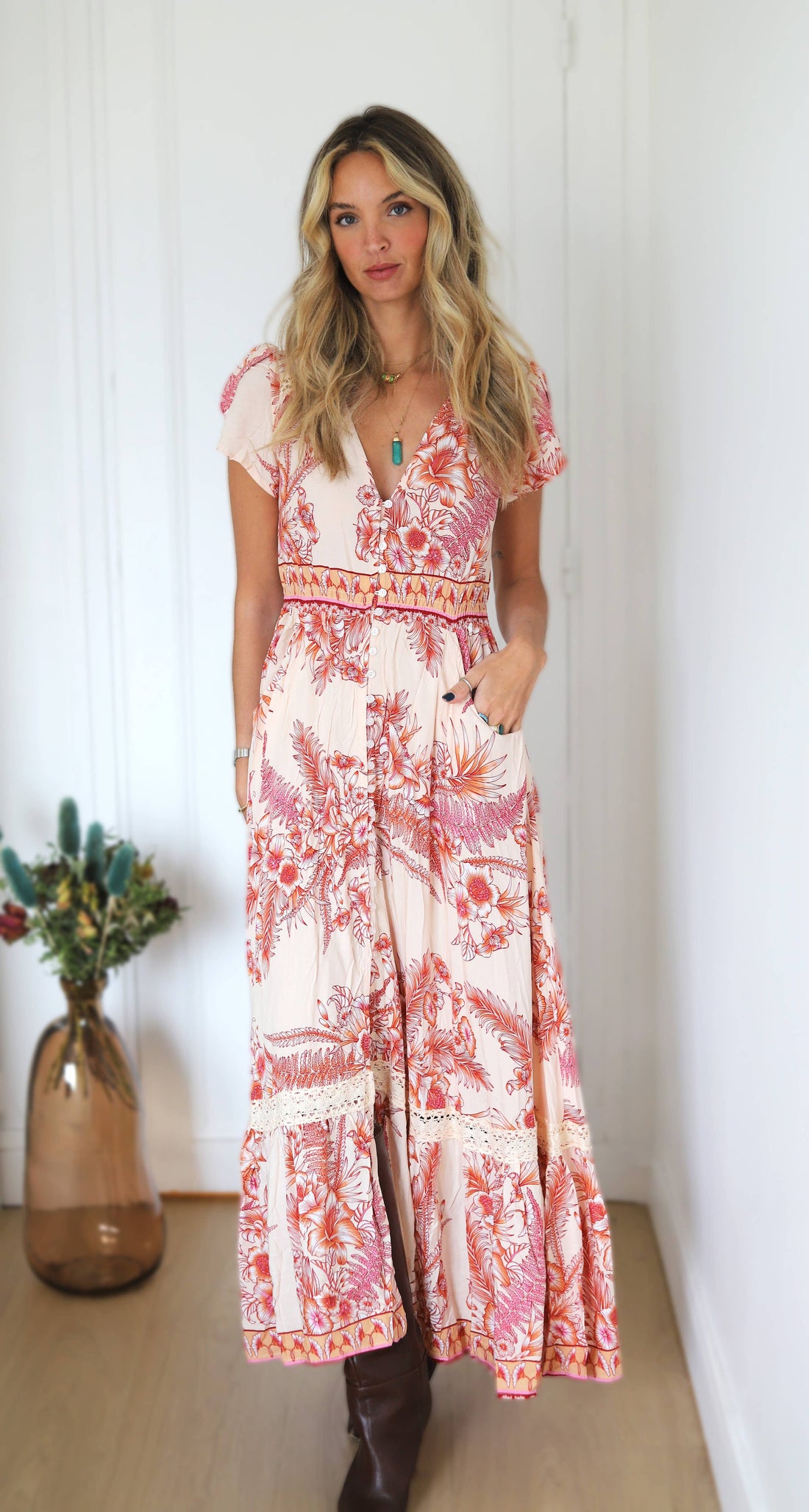 CARMEN MAXI MIT AUFDRUCK „BALMY NIGHTS“ Jaase
