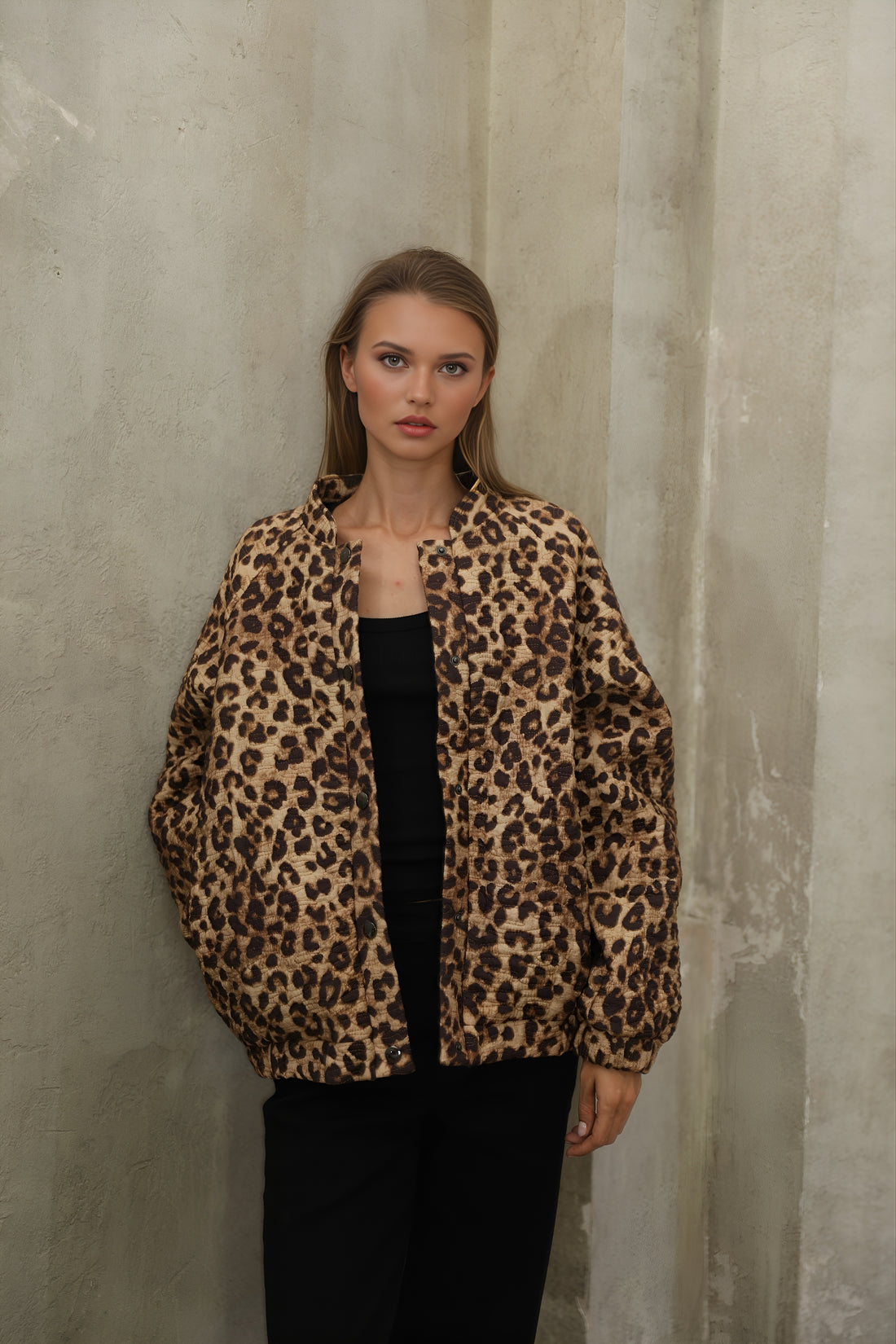 Leoparden-Print wattierte Jacke - Modischer Look und Wärme vereint Frollein Herzblut