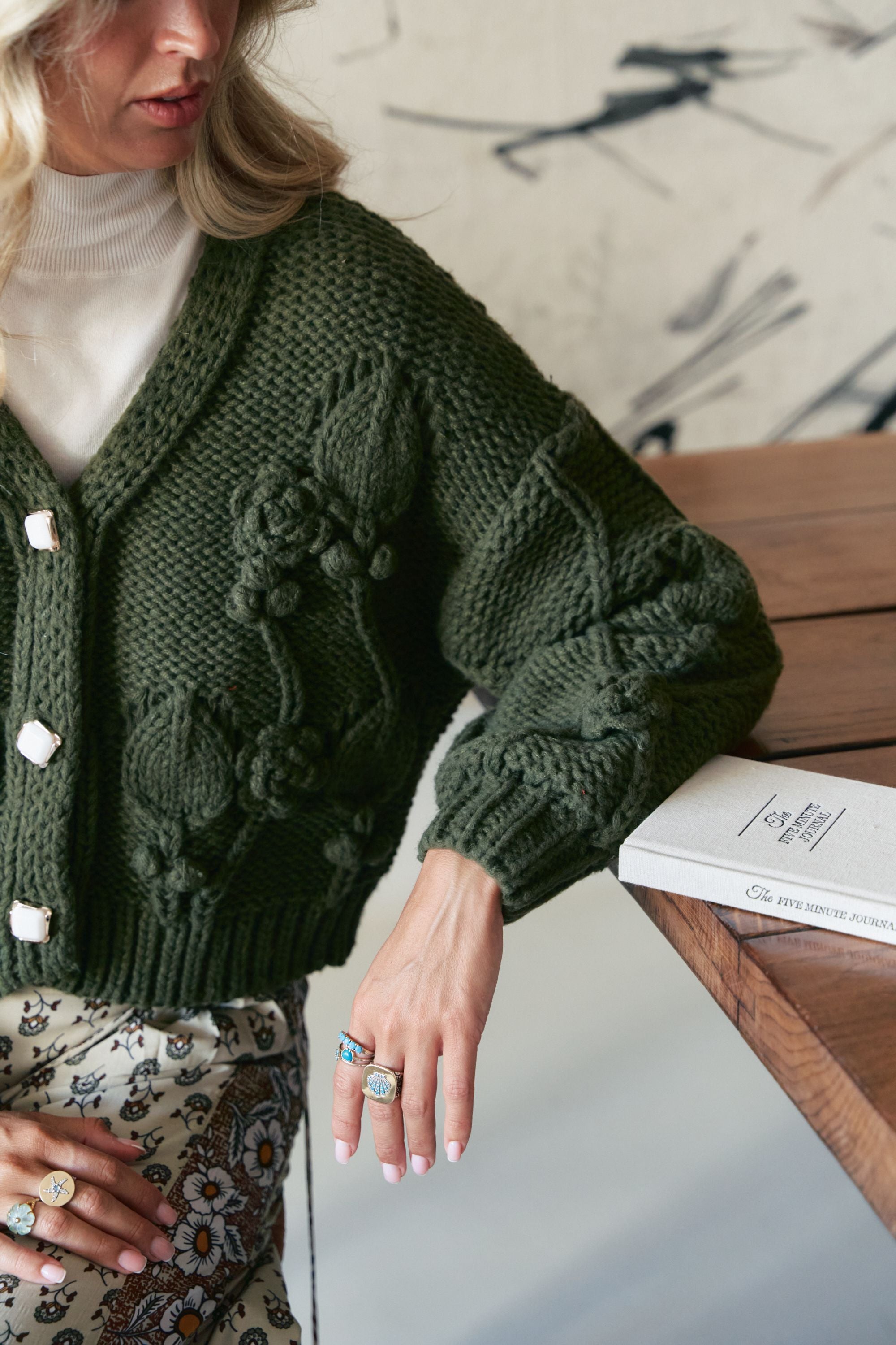 Jaase Green Cozy Strickjacke Jaase