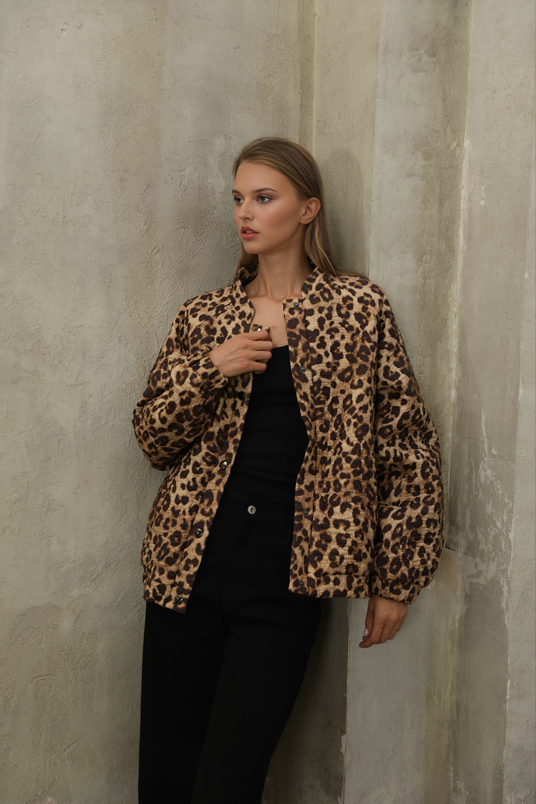 Leoparden-Print wattierte Jacke - Modischer Look und Wärme vereint Frollein Herzblut