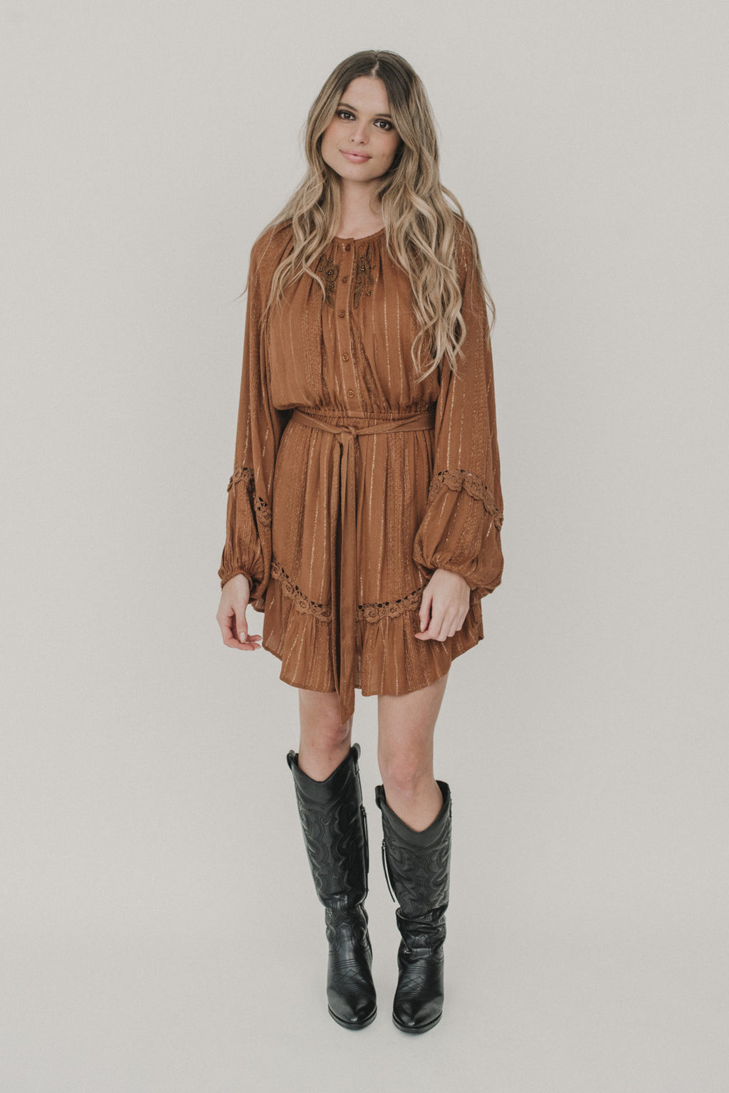 Boho Isa Minikleid brown Piti Cuiti