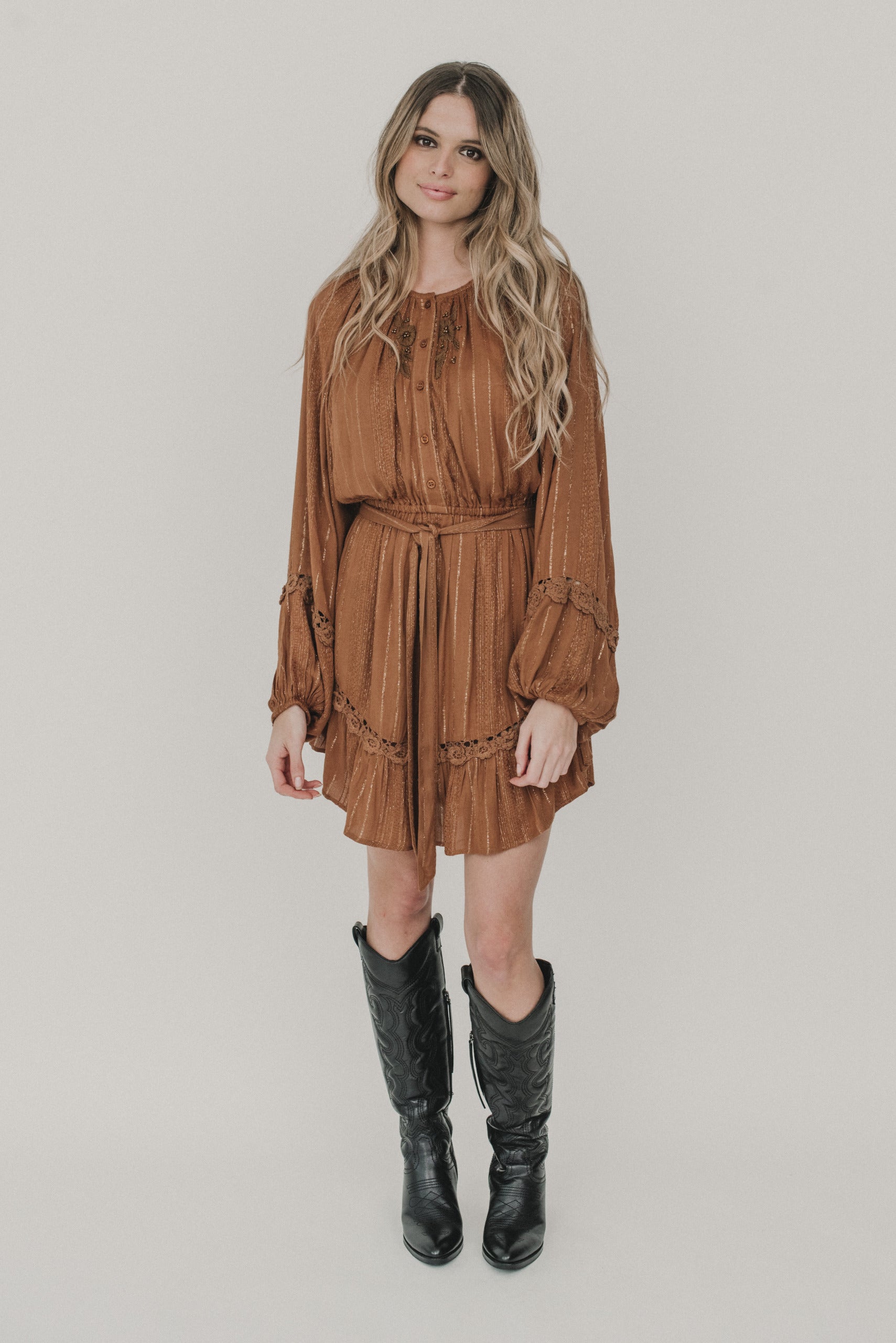Boho Isa Minikleid brown Piti Cuiti