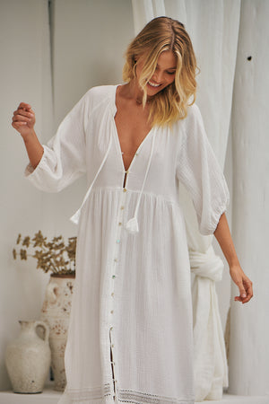 Jaase Wendy Kleid in Midilänge weiß Jaase Australia