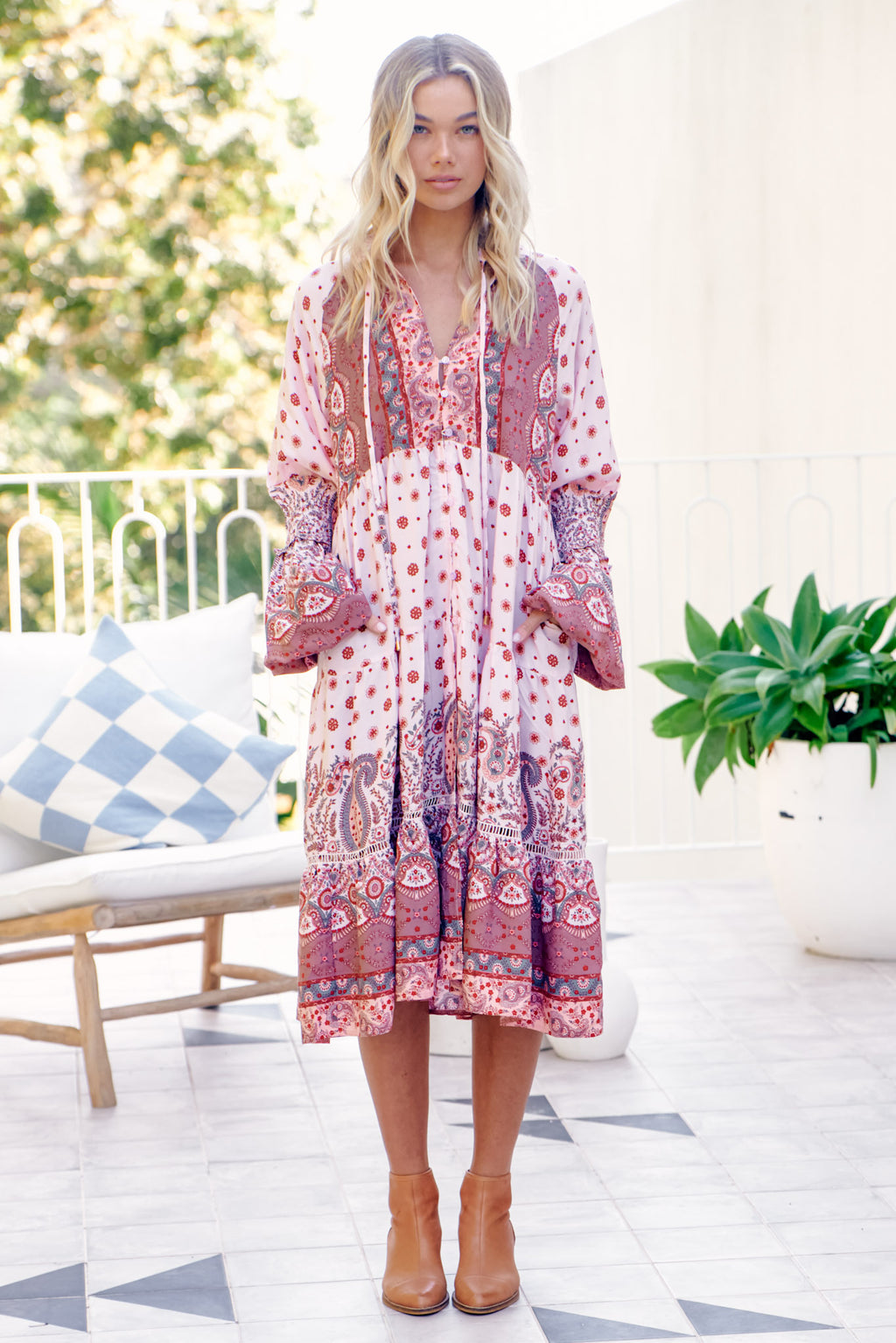 Jaase Poppy Print Midi Kleid Frollein Herzblut