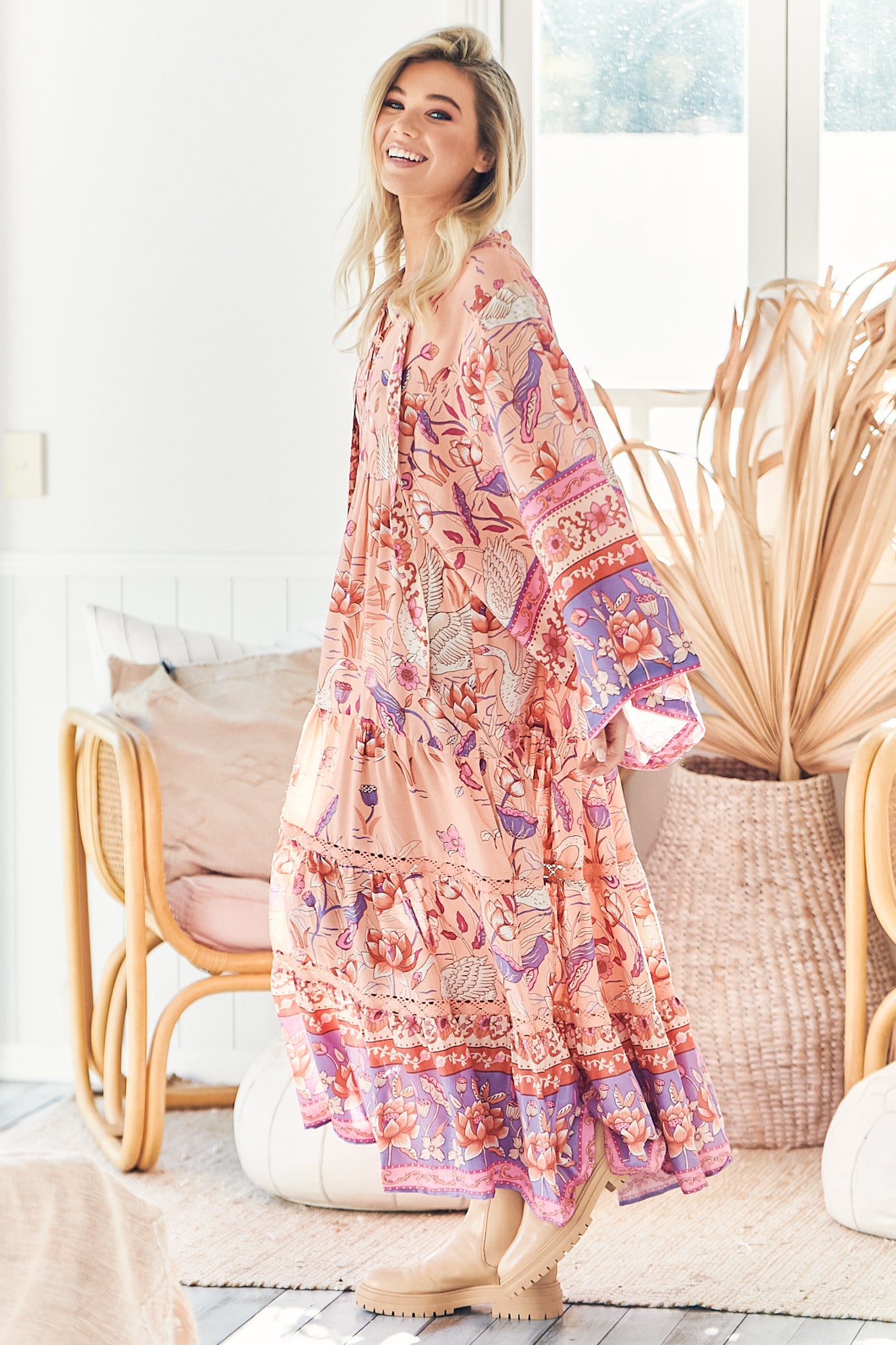 Jaase Princess Swan Print Odette Maxikleid Jaase