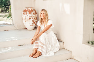 Jaase Snow White Lace Pandora Boho Maxi Kleid weiß - Frollein Herzblut