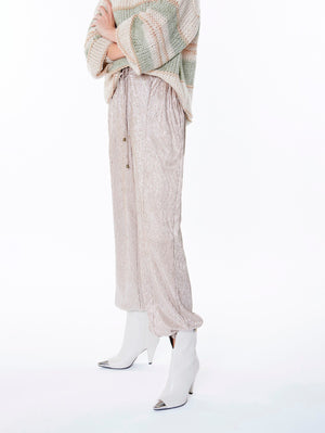 Lockere Hose in ivory/ light gold - Frollein Herzblut