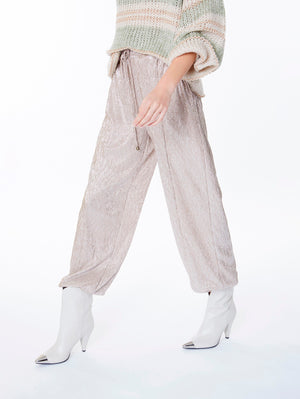 Lockere Hose in ivory/ light gold - Frollein Herzblut