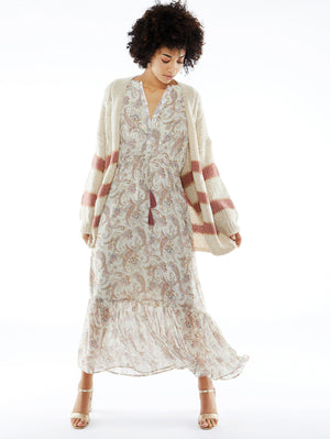 Langer Strickcardigan mit Blockstreifen - Frollein Herzblut